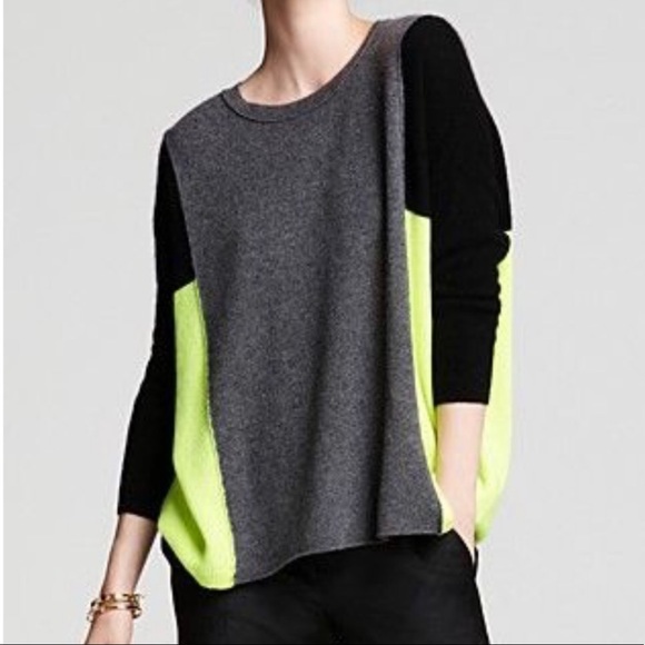 Aqua Sweaters - Neon Colored Block 100% Cashmere